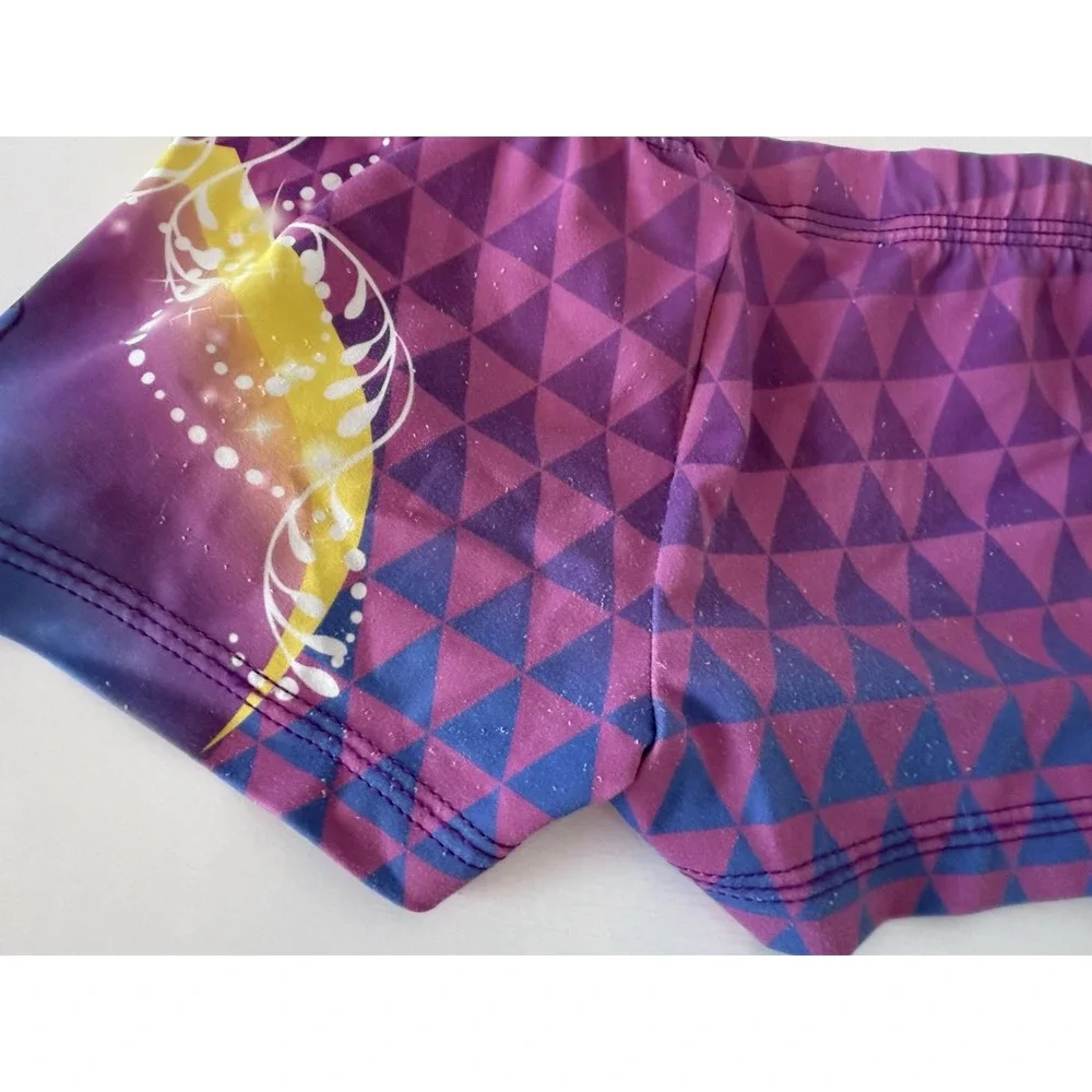 Disney Elite GK CM Compression‎ Shorts Gymnastics Dance Cheer Pink Belle Beauty